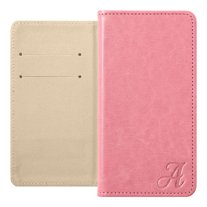 Vegan Leather Simple Initial Wallet Case for Xperia Series