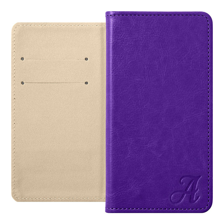Vegan Leather Simple Initial Wallet Case for Xperia Series