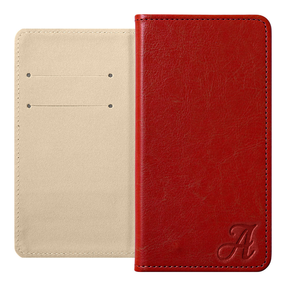 Vegan Leather Simple Initial Wallet Case for Xperia Series