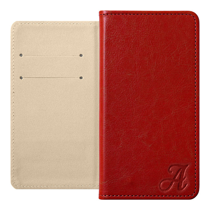 Vegan Leather Simple Initial Wallet Case for Xperia Series