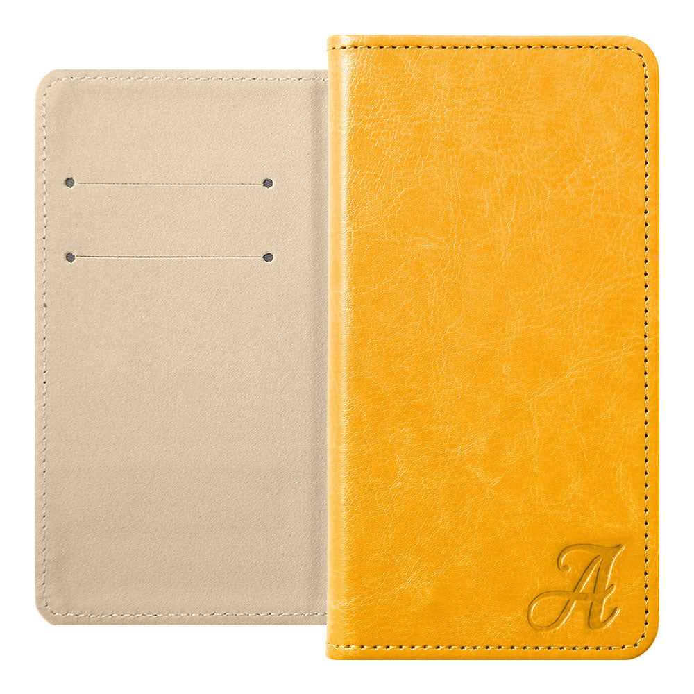 Vegan Leather Simple Initial Wallet Case for Xperia Series
