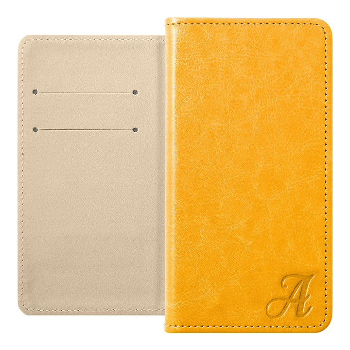 Vegan Leather Simple Initial Wallet Case for Xperia Series