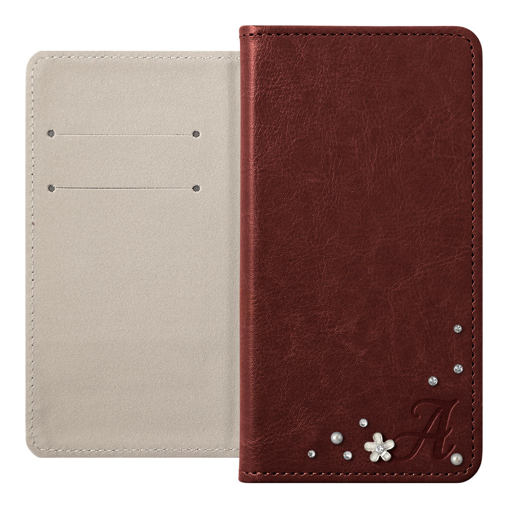 Vegan leather simple initial decoration stone notebook-style case