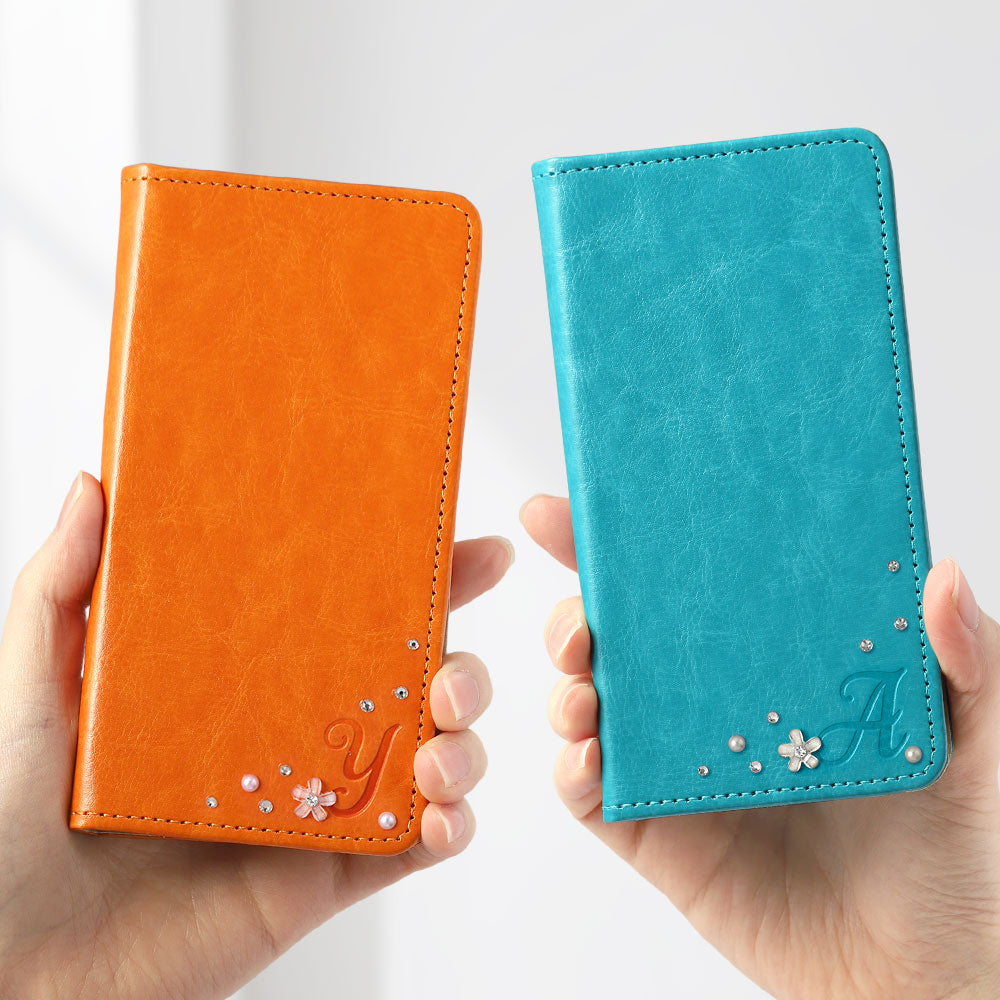 Vegan leather simple initial decoration stone notebook-style case