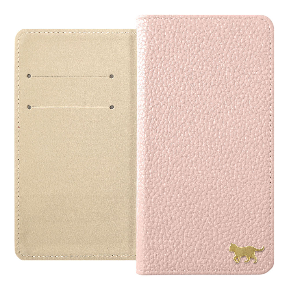 Vegan Leather Textured Leather-Look Gold Cat Decor Wallet Case