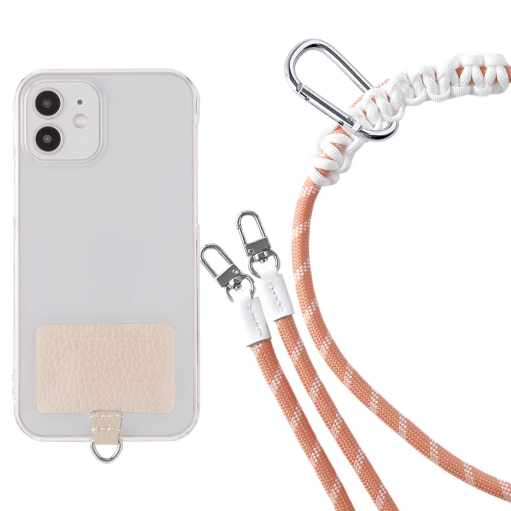 Étui transparent cuir véritable 32 couleurs cuir italien grainé ensemble porte-cartes & sangle d'épaule corde 8mm avec étui arrière