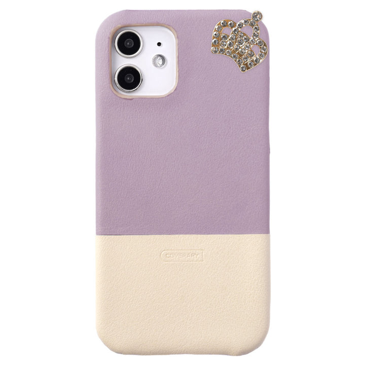 Cuir végan couleur terne bicolore point de coin 1 coque arrière