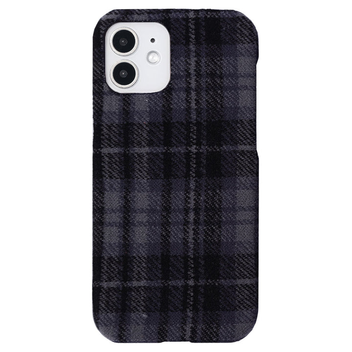Textile Check Pattern Back Case for iPhone Series