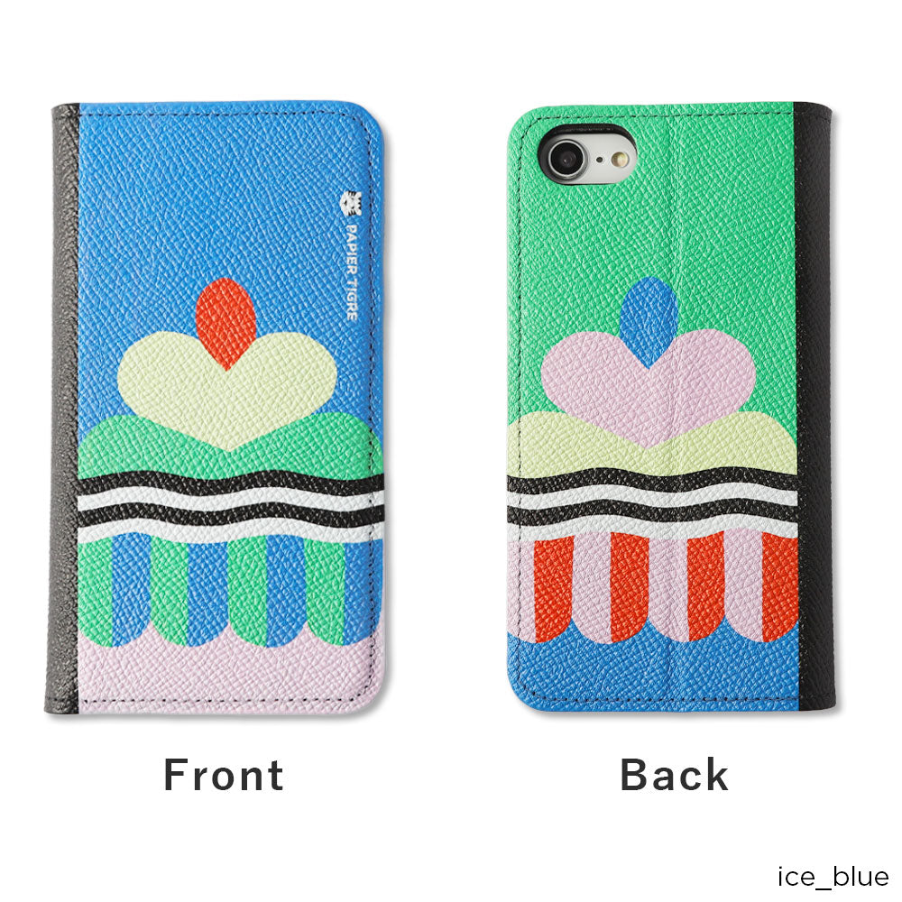 PAPIER TIGRE BLEU GLACÉ Étui portefeuille en cuir véritable