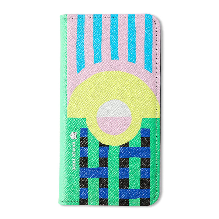 PAPIER TIGRE SUN VERT Étui à rabat en cuir véritable