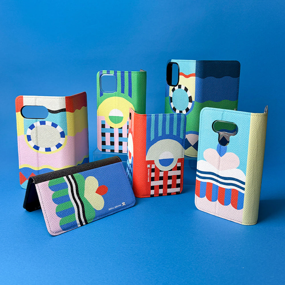 PAPIER TIGRE ICE PINK Étui portefeuille en cuir véritable