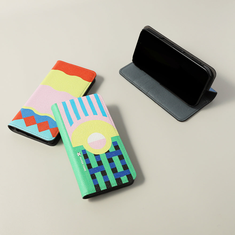 PAPIER TIGRE ICE PINK Étui portefeuille en cuir véritable