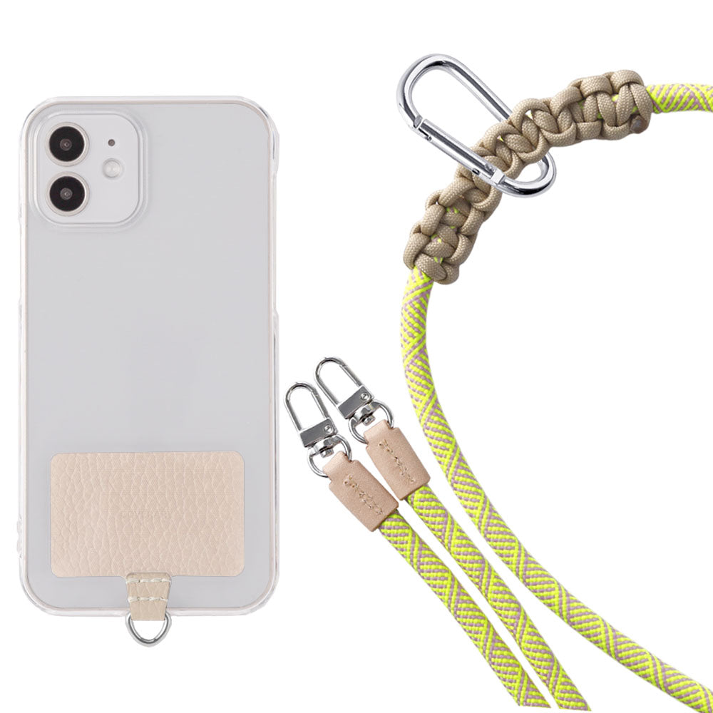 Étui transparent cuir véritable 32 couleurs cuir italien grainé ensemble porte-cartes & sangle d'épaule corde 8mm avec étui arrière