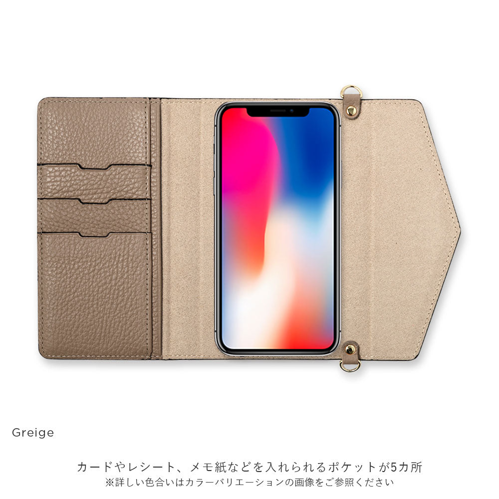 本革 イタリアンシュリンクレザー レター型三つ折り ショルダーストラップ付き 手帳型ケース Google Pixelシリーズ