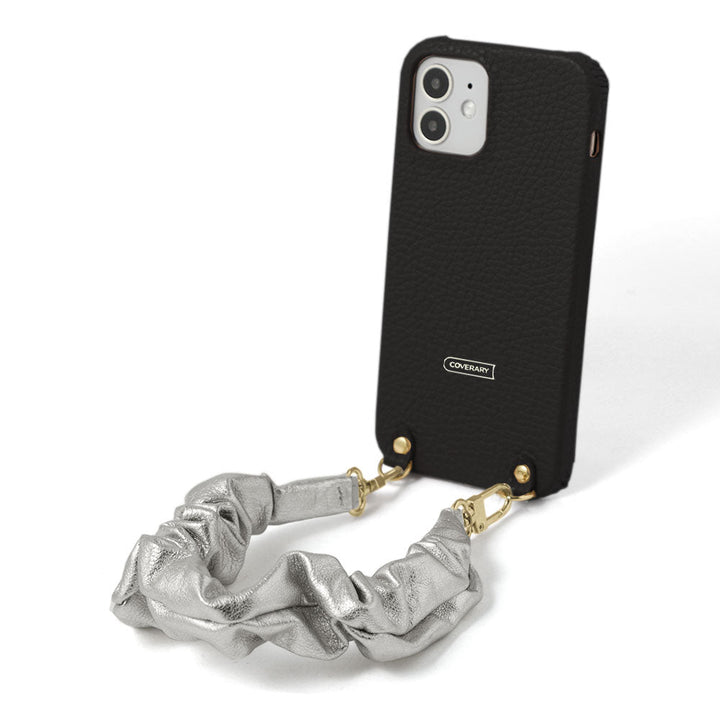 Genuine leather 32 colors Italian shrink leather with chouchou-style short strap back case AQUOS series