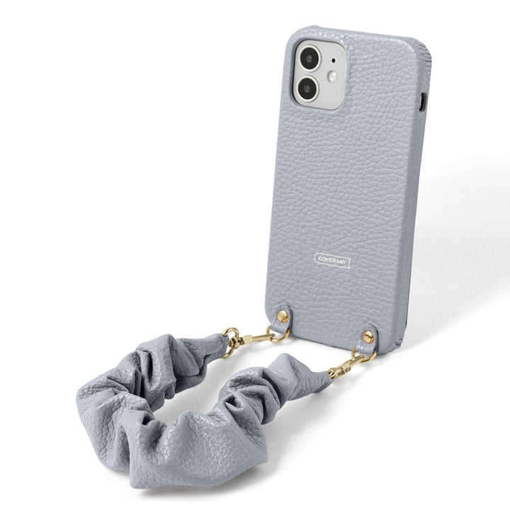 Genuine leather 32 colors Italian shrink leather with chouchou-style short strap back case AQUOS series