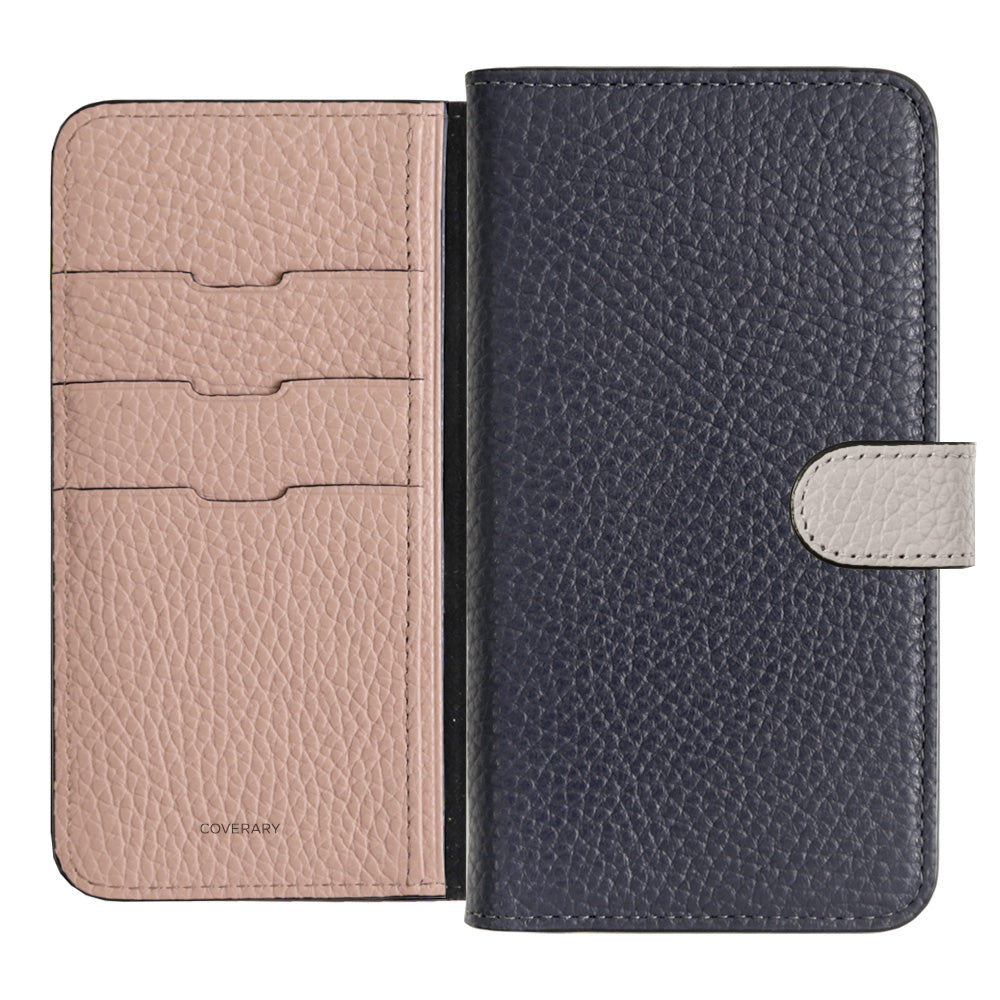 Genuine Leather 32 Colors Italian Shrink Leather Triple Color Notebook-Style Case (With Belt) Xperia Series