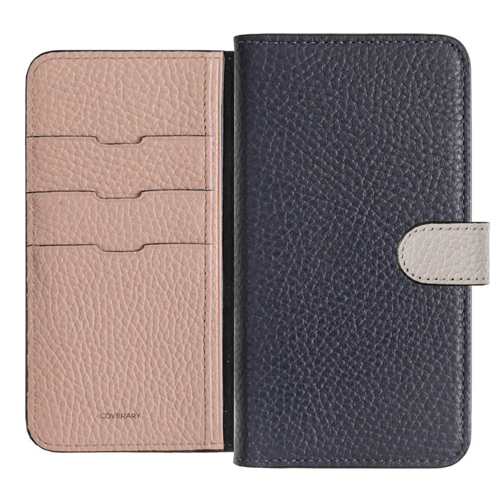 Genuine Leather 32 Colors Italian Shrink Leather Triple Color Notebook-Style Case (With Belt) Xperia Series