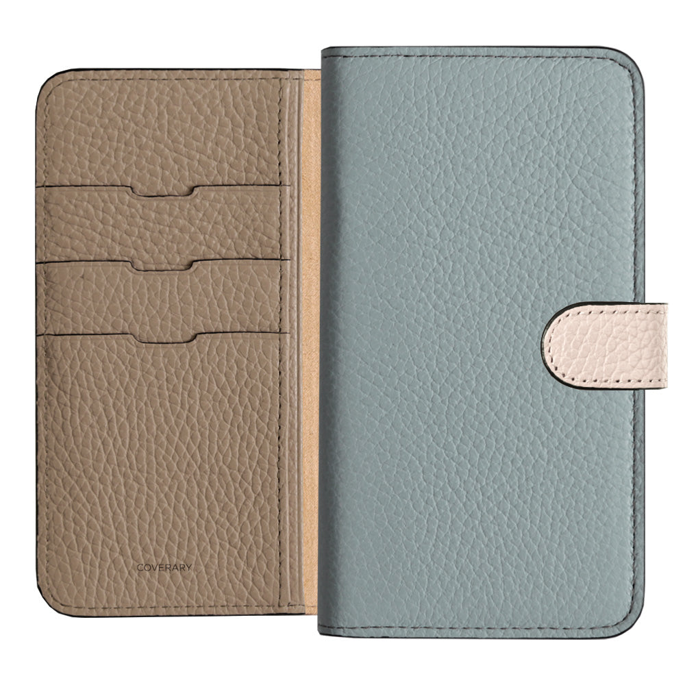 Genuine Leather 32 Colors Italian Shrink Leather Triple Color Notebook-Style Case (With Belt) Xperia Series