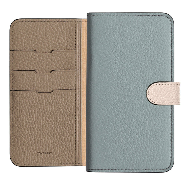Genuine Leather 32 Colors Italian Shrink Leather Triple Color Notebook-Style Case (With Belt) Xperia Series