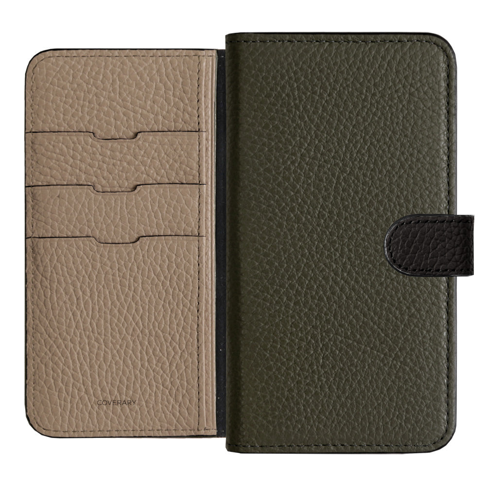 Genuine Leather 32 Colors Italian Shrink Leather Triple Color Notebook-Style Case (With Belt) Xperia Series