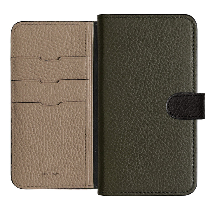 Genuine Leather 32 Colors Italian Shrink Leather Triple Color Notebook-Style Case (With Belt) Xperia Series