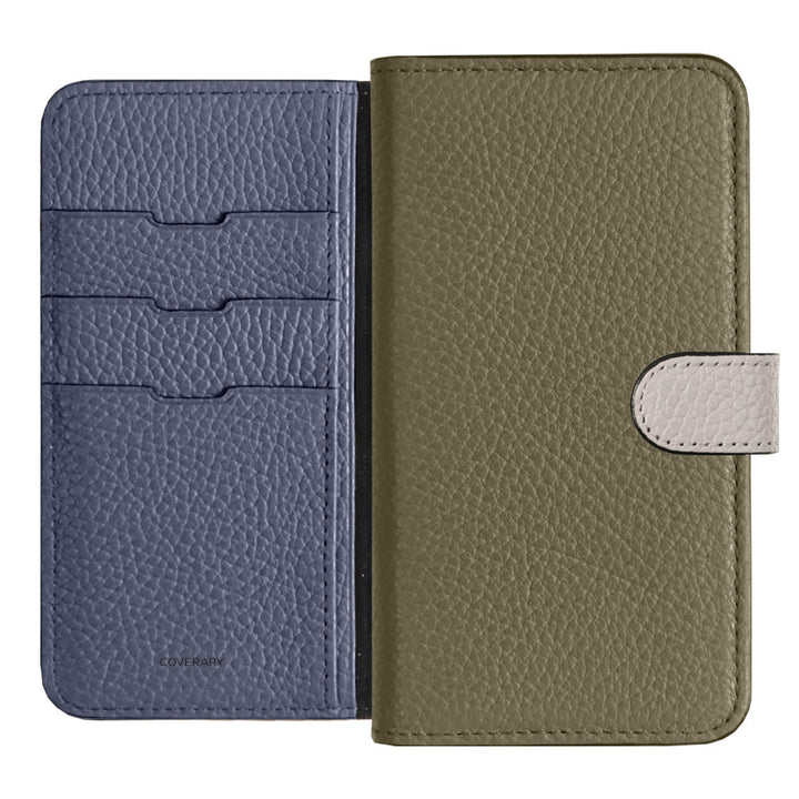 Genuine Leather 32 Colors Italian Shrink Leather Triple Color Notebook-Style Case (With Belt) Xperia Series