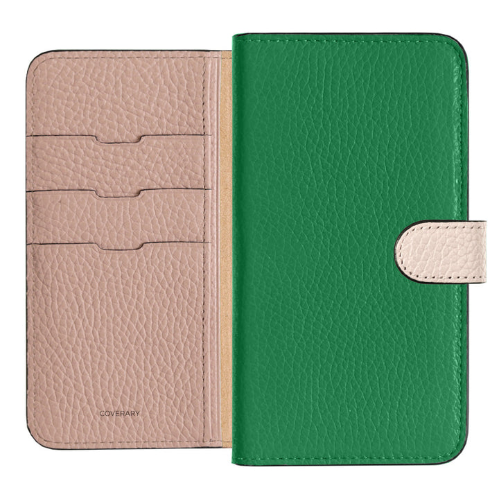 Genuine Leather 32 Colors Italian Shrink Leather Triple Color Notebook-Style Case (With Belt) Xperia Series
