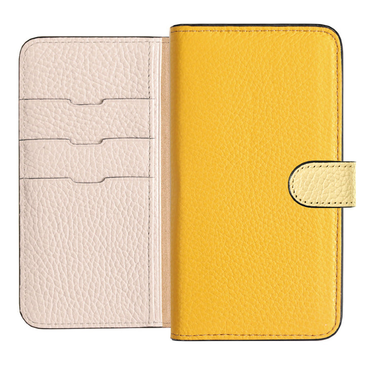 Genuine Leather 32 Colors Italian Shrink Leather Triple Color Notebook-Style Case (With Belt) AQUOS Series