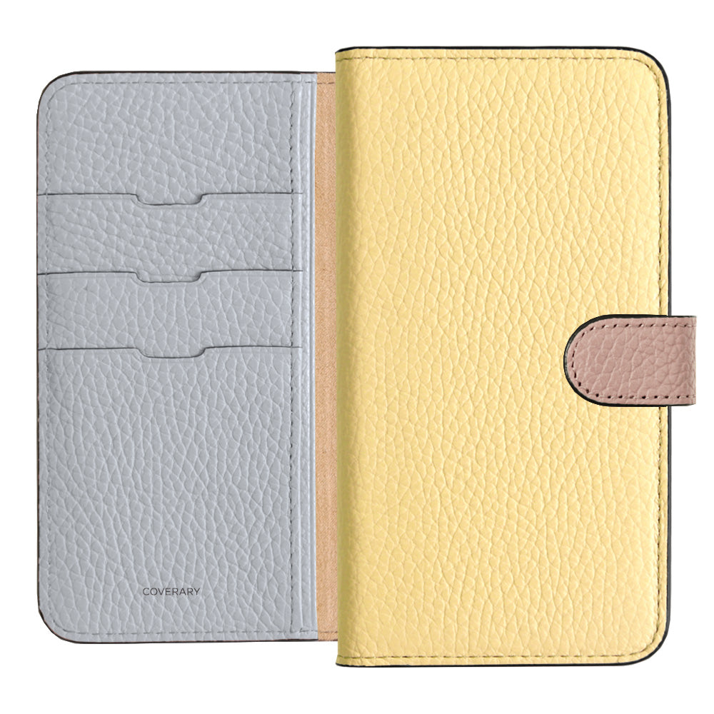 Genuine Leather 32 Colors Italian Shrink Leather Triple Color Notebook-Style Case (With Belt) AQUOS Series