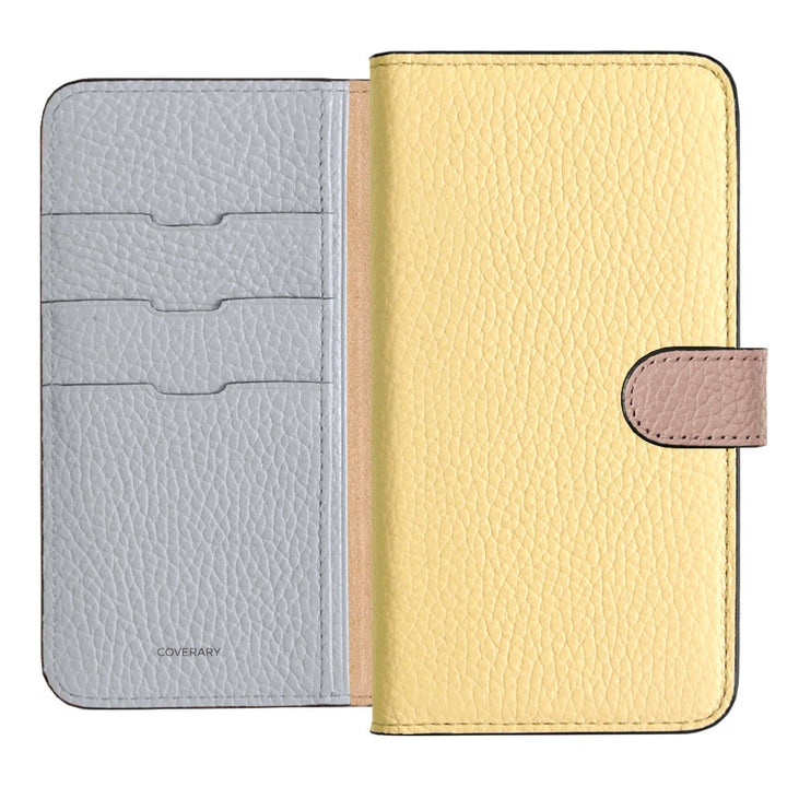 Genuine Leather 32 Colors Italian Shrink Leather Triple Color Notebook-Style Case (With Belt) AQUOS Series