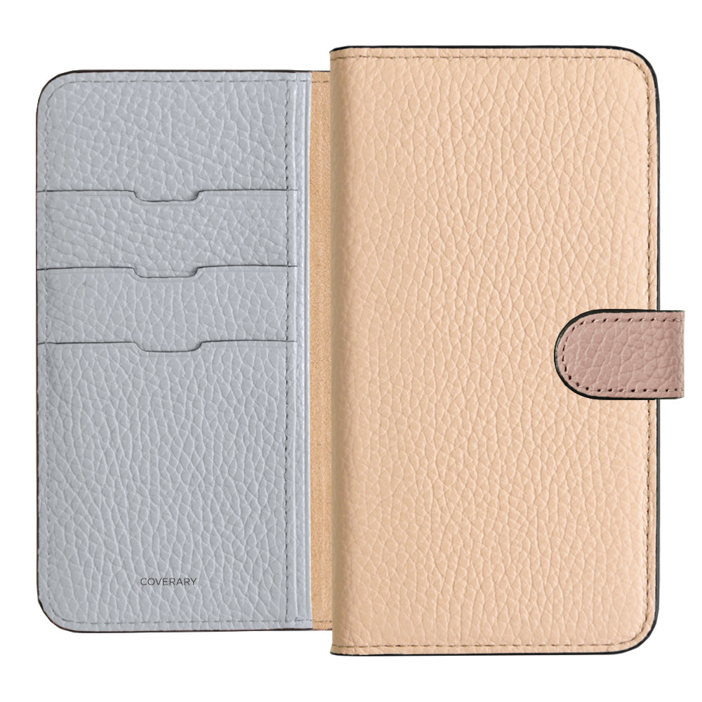 Genuine Leather 32 Colors Italian Shrink Leather Triple Color Notebook-Style Case (With Belt) Xperia Series