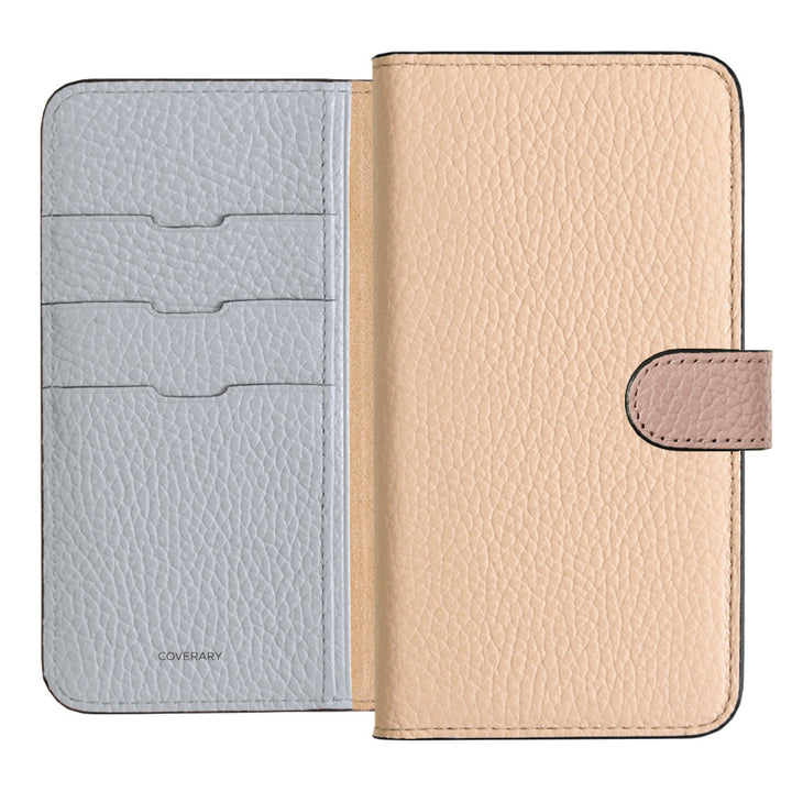 Genuine Leather 32 Colors Italian Shrink Leather Triple Color Notebook-Style Case (With Belt) Xperia Series