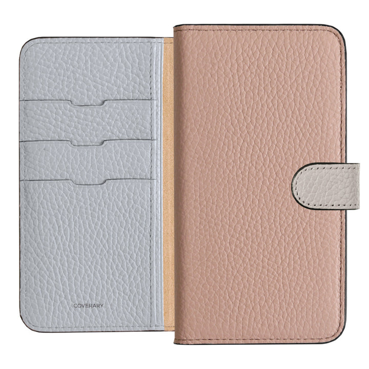 Genuine Leather 32 Colors Italian Shrink Leather Triple Color Notebook-Style Case (With Belt) Xperia Series
