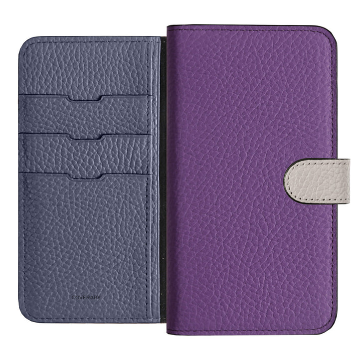 Genuine Leather 32 Colors Italian Shrink Leather Triple Color Notebook-Style Case (With Belt) AQUOS Series