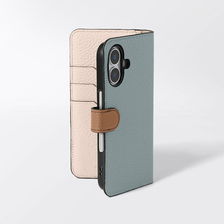 Genuine Leather 32 Colors Italian Shrink Leather Triple Color Notebook-Style Case (With Belt) Xperia Series