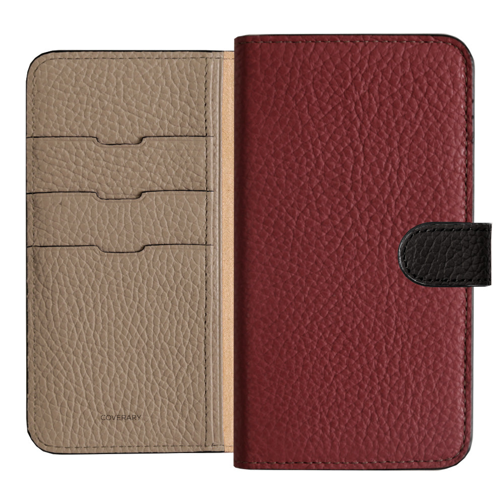 Genuine Leather 32 Colors Italian Shrink Leather Triple Color Notebook-Style Case (With Belt) Xperia Series