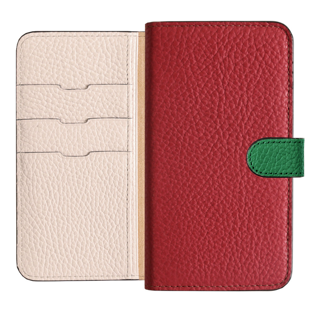 Genuine Leather 32 Colors Italian Shrink Leather Triple Color Notebook-Style Case (With Belt) Xperia Series