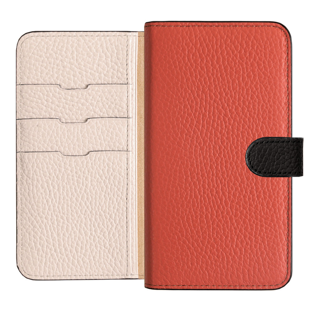 Genuine Leather 32 Colors Italian Shrink Leather Triple Color Notebook-Style Case (With Belt) Xperia Series