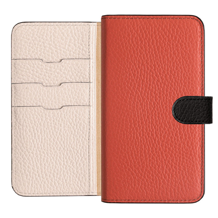 Genuine Leather 32 Colors Italian Shrink Leather Triple Color Notebook-Style Case (With Belt) Xperia Series