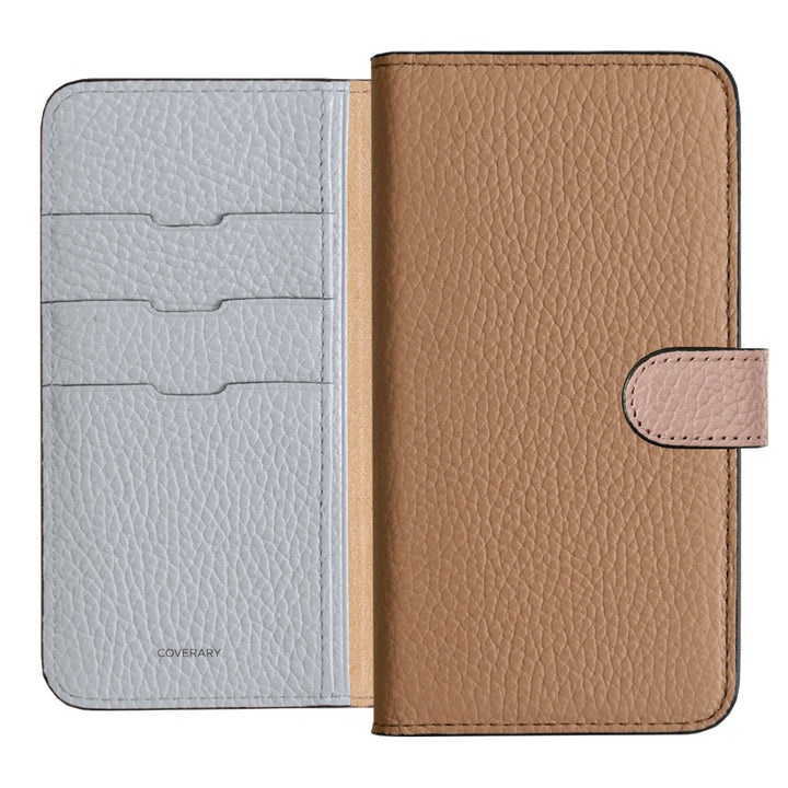 Genuine Leather 32 Colors Italian Shrink Leather Triple Color Notebook-Style Case (With Belt) Xperia Series