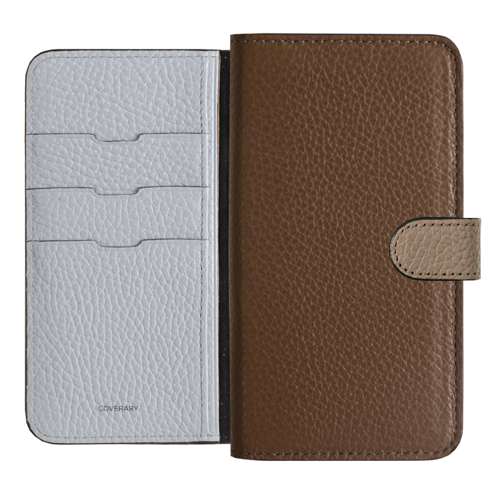 Genuine Leather 32 Colors Italian Shrink Leather Triple Color Notebook-Style Case (With Belt) Xperia Series