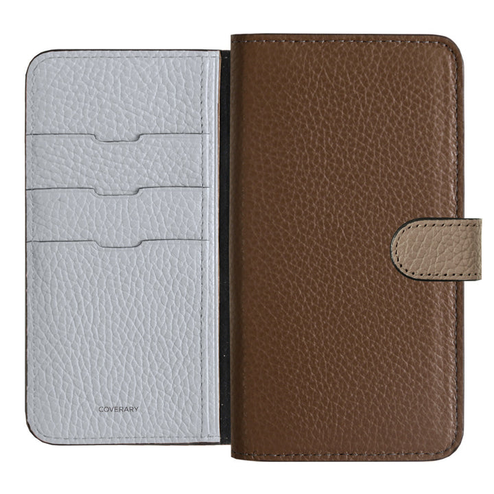 Genuine Leather 32 Colors Italian Shrink Leather Triple Color Notebook-Style Case (With Belt) Xperia Series
