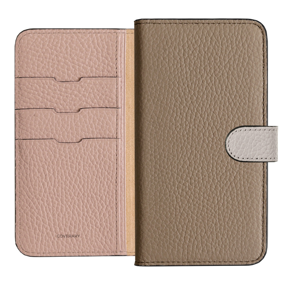 Genuine Leather 32 Colors Italian Shrink Leather Triple Color Notebook-Style Case (With Belt) Xperia Series