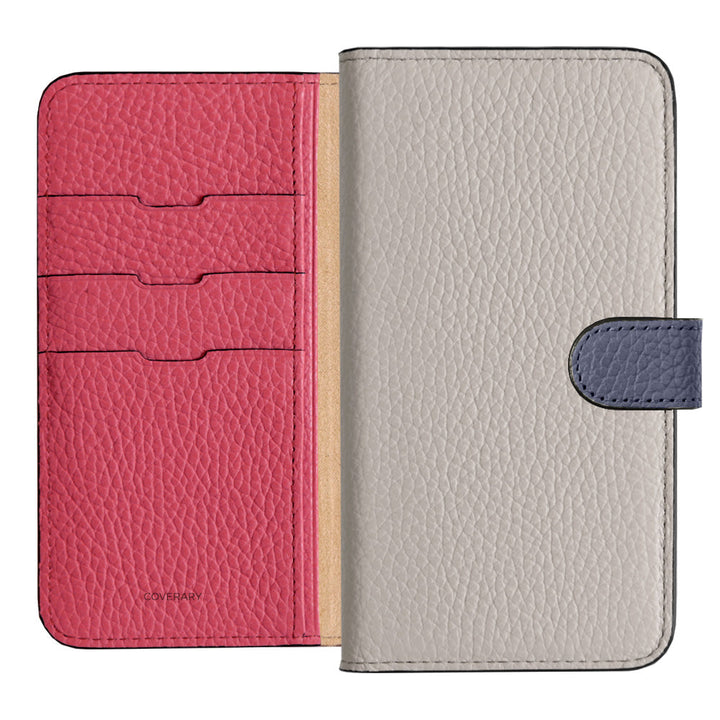 Genuine Leather 32 Colors Italian Shrink Leather Triple Color Notebook-Style Case (With Belt) Xperia Series