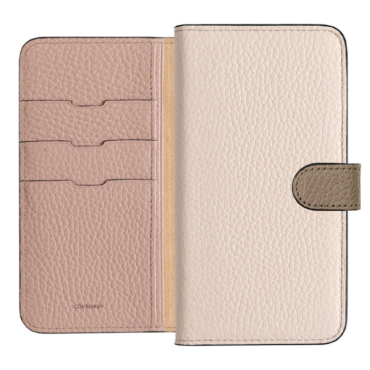 Genuine Leather 32 Colors Italian Shrink Leather Triple Color Notebook-Style Case (With Belt) Xperia Series