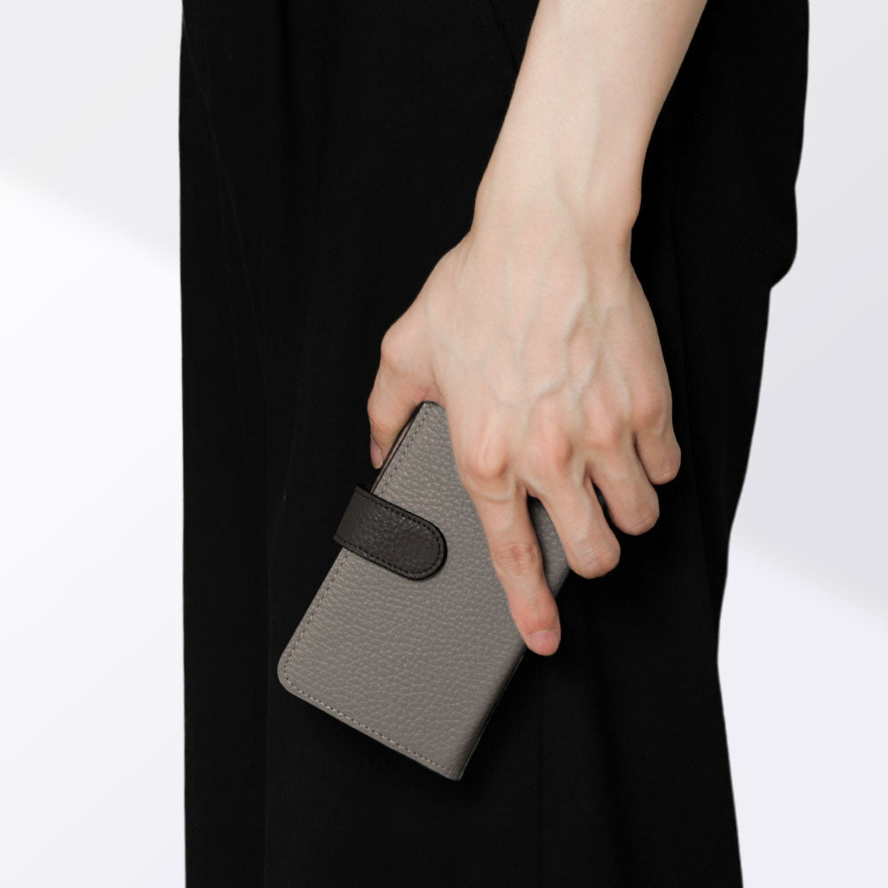 Genuine Leather 32 Colors Italian Shrink Leather Triple Color Notebook-Style Case (With Belt) Xperia Series