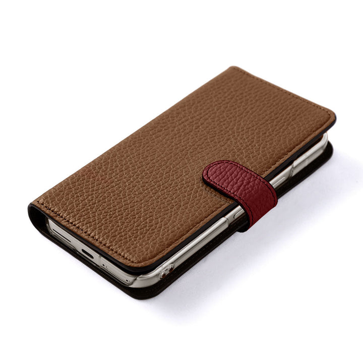 Genuine Leather 32 Colors Italian Shrink Leather Triple Color Notebook-Style Case (With Belt) Xperia Series