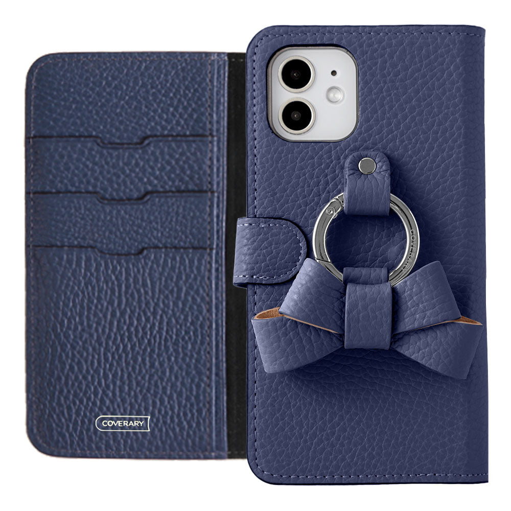 本革 32色 イタリアンシュリンクレザー リボンスマホリング付き 手帳型ケース（ベルトあり）AQUOSシリーズ