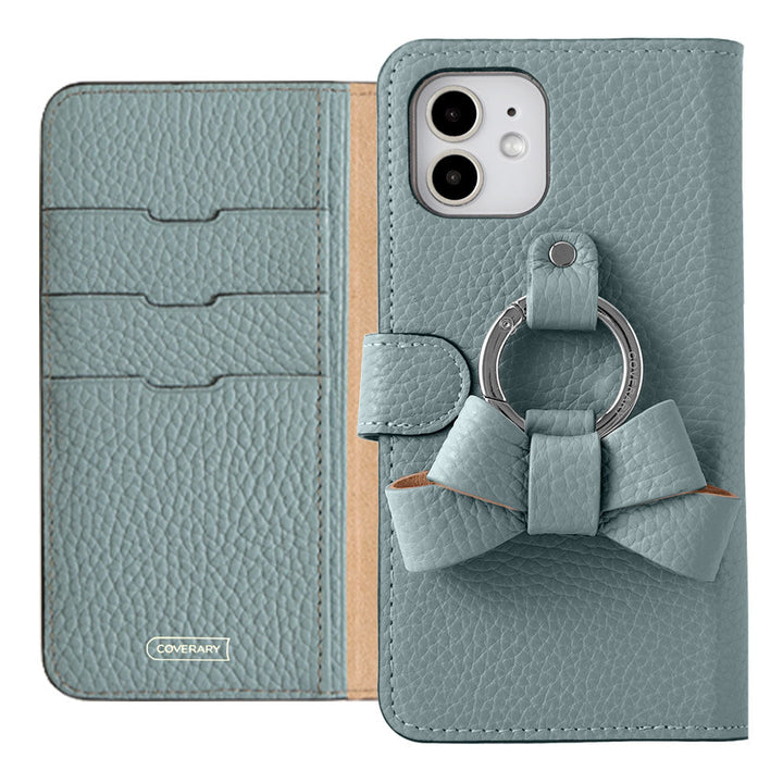 本革 32色 イタリアンシュリンクレザー リボンスマホリング付き 手帳型ケース（ベルトあり）AQUOSシリーズ